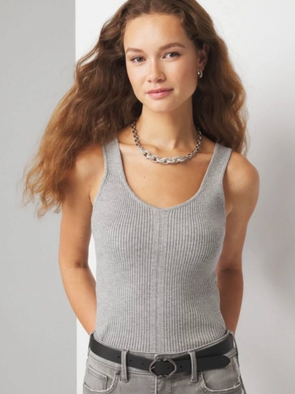 White House Black Market Sleeveless Gray Tank